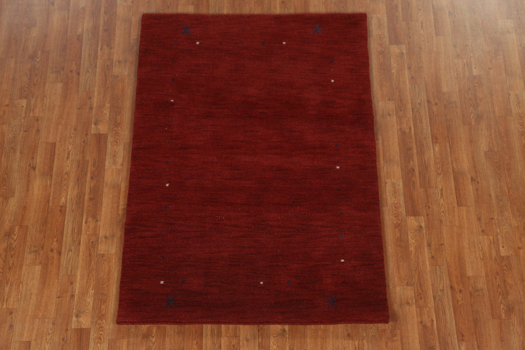 Red Wool Gabbeh Oriental Area Rug 4x6