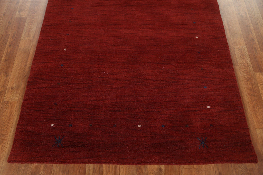 Red Wool Gabbeh Oriental Area Rug 4x6