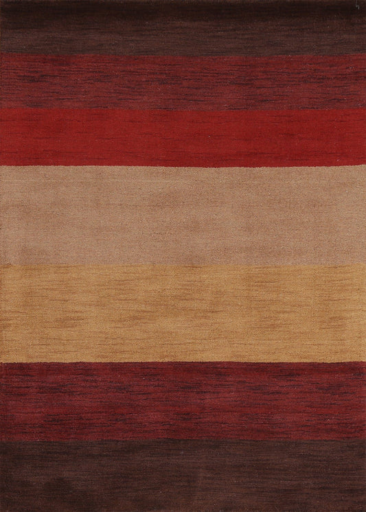 Modern Wool Gabbeh Oriental Area Rug 4x6