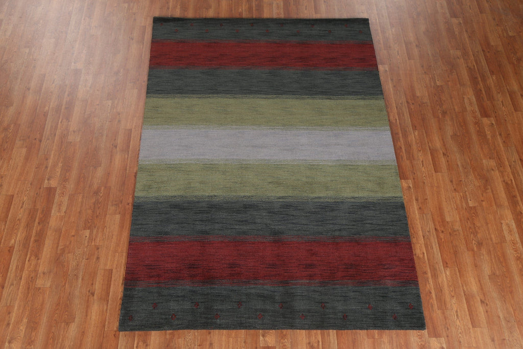 Striped Gabbeh Oriental Area Rug 6x8