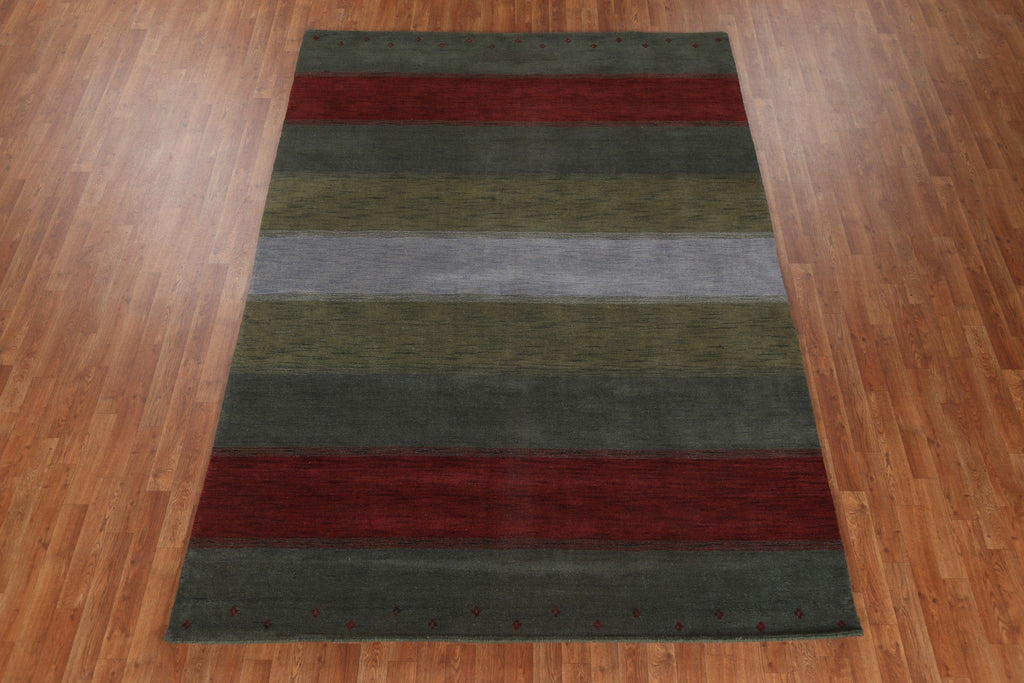 Striped Gabbeh Oriental Area Rug 7x10