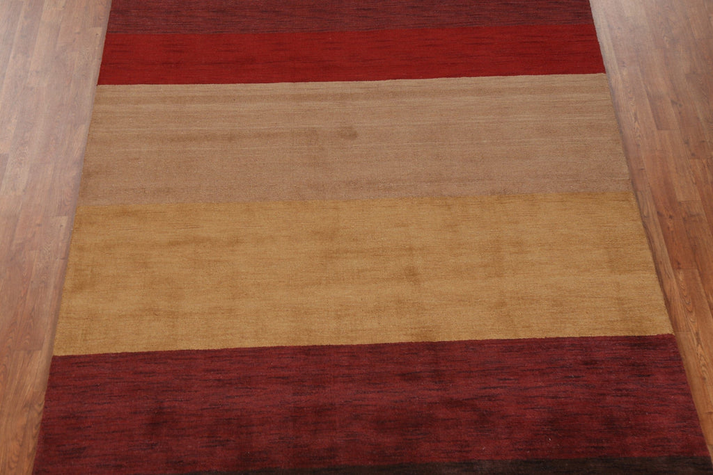 Striped Wool Gabbeh Oriental Area Rug 7x10