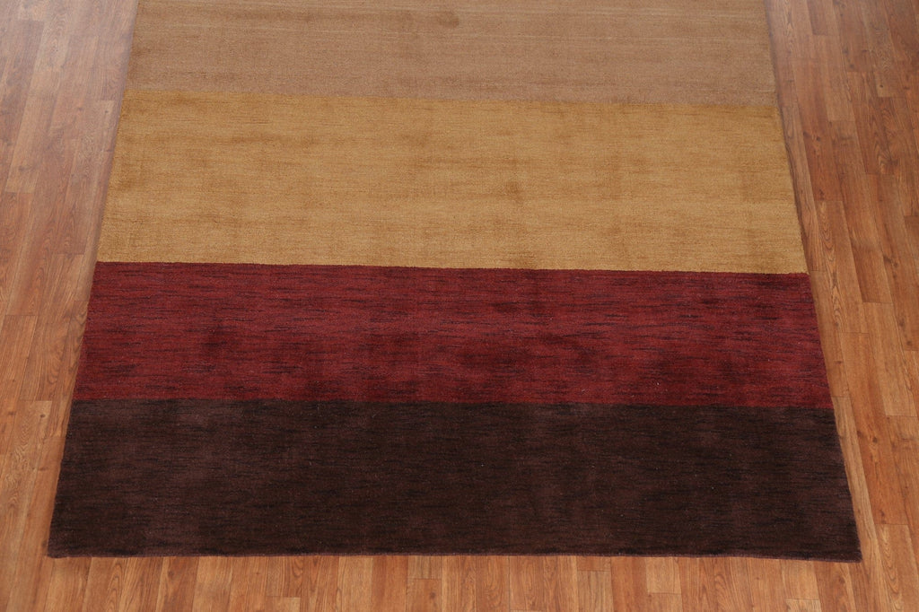 Striped Wool Gabbeh Oriental Area Rug 7x10