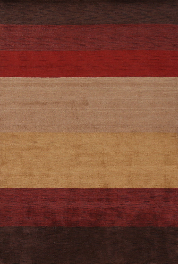 Striped Wool Gabbeh Oriental Area Rug 7x10