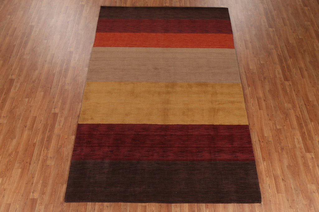 Striped Gabbeh Oriental Area Rug 7x10