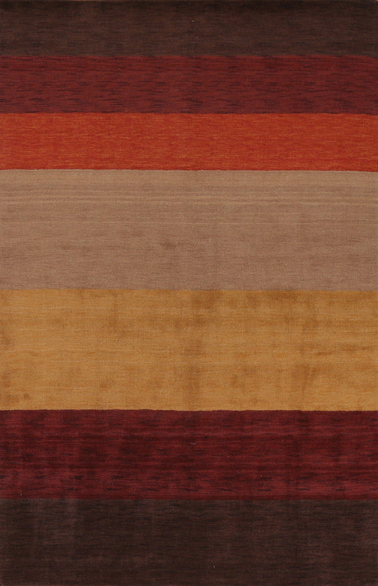 Striped Gabbeh Oriental Area Rug 7x10