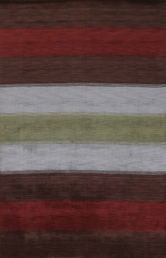 Striped Gabbeh Oriental Area Rug 7x10