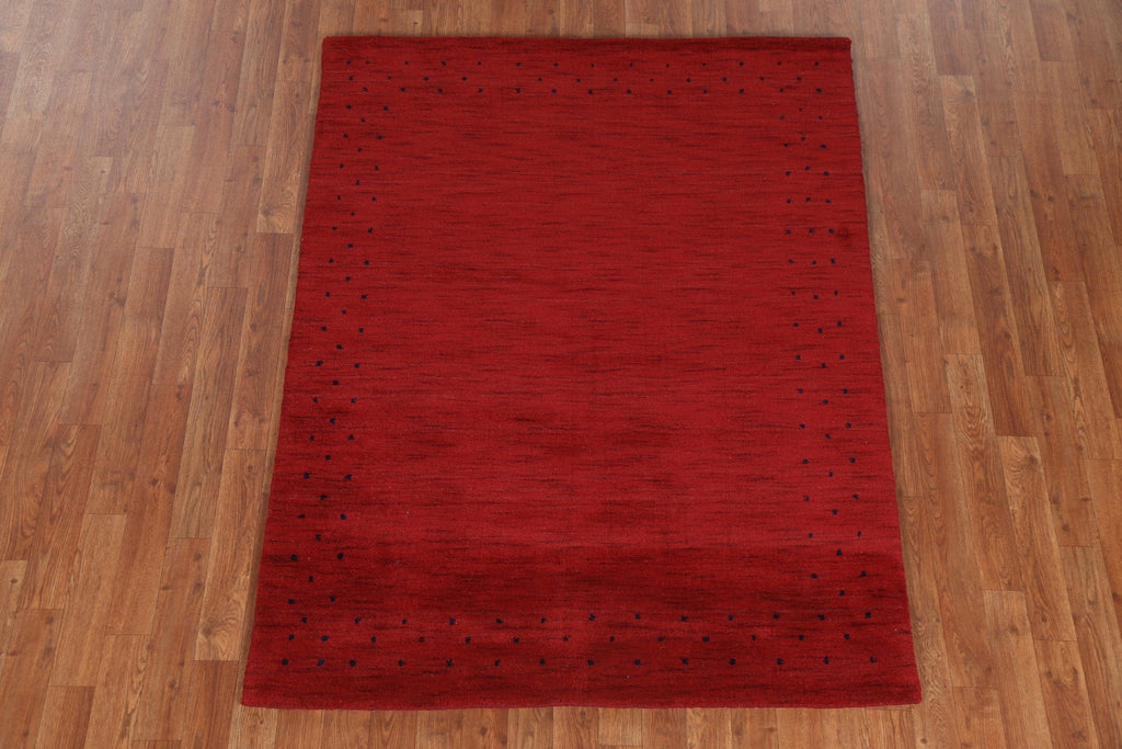 Red Wool Gabbeh Oriental Area Rug 4x6