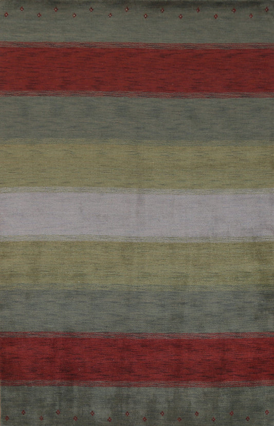 Striped Gabbeh Oriental Area Rug 7x10