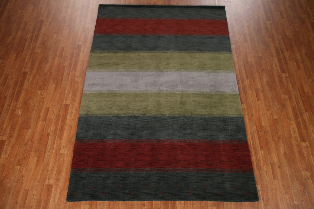 Striped Gabbeh Oriental Area Rug 7x10