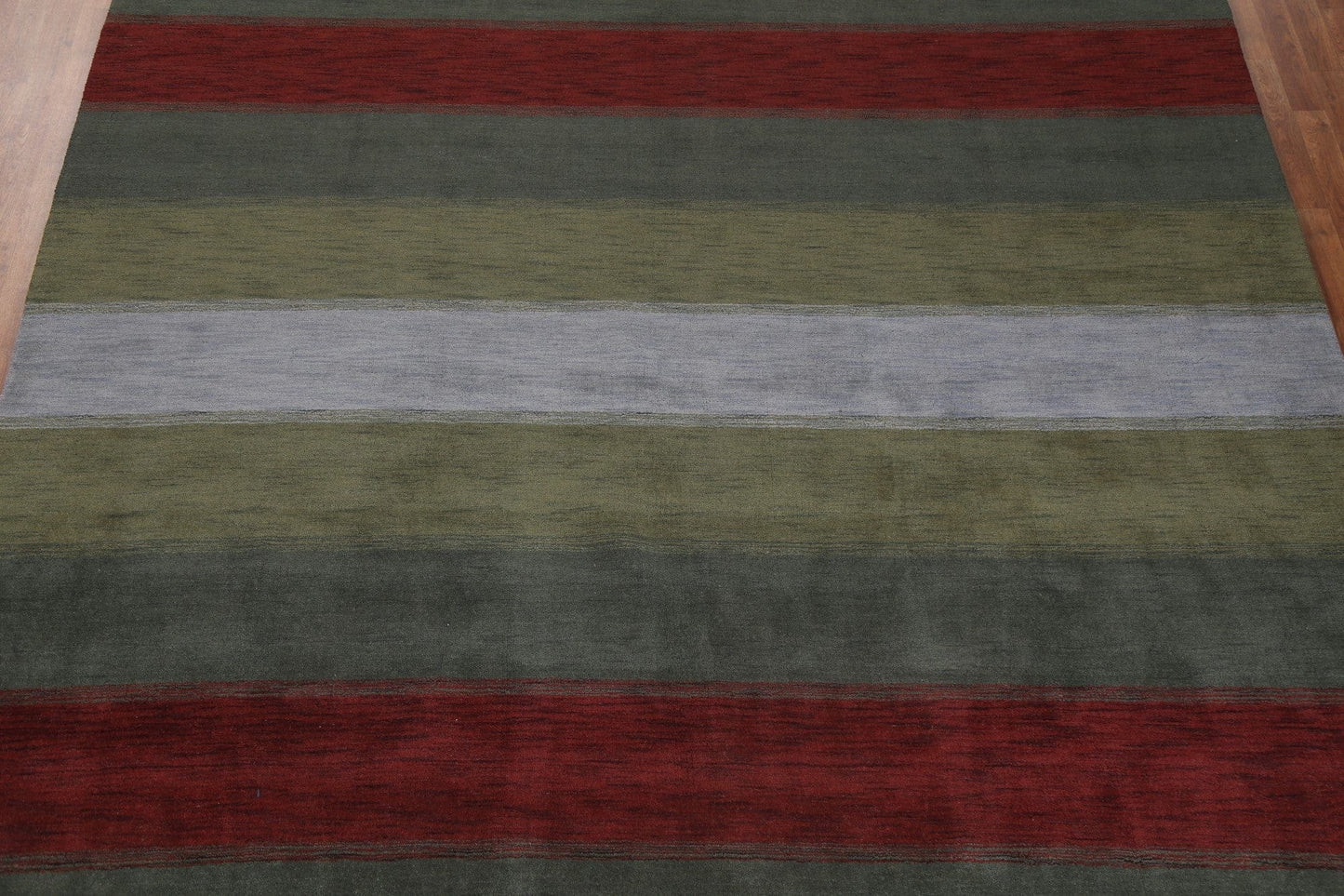 Striped Wool Gabbeh Oriental Square Rug 10x10