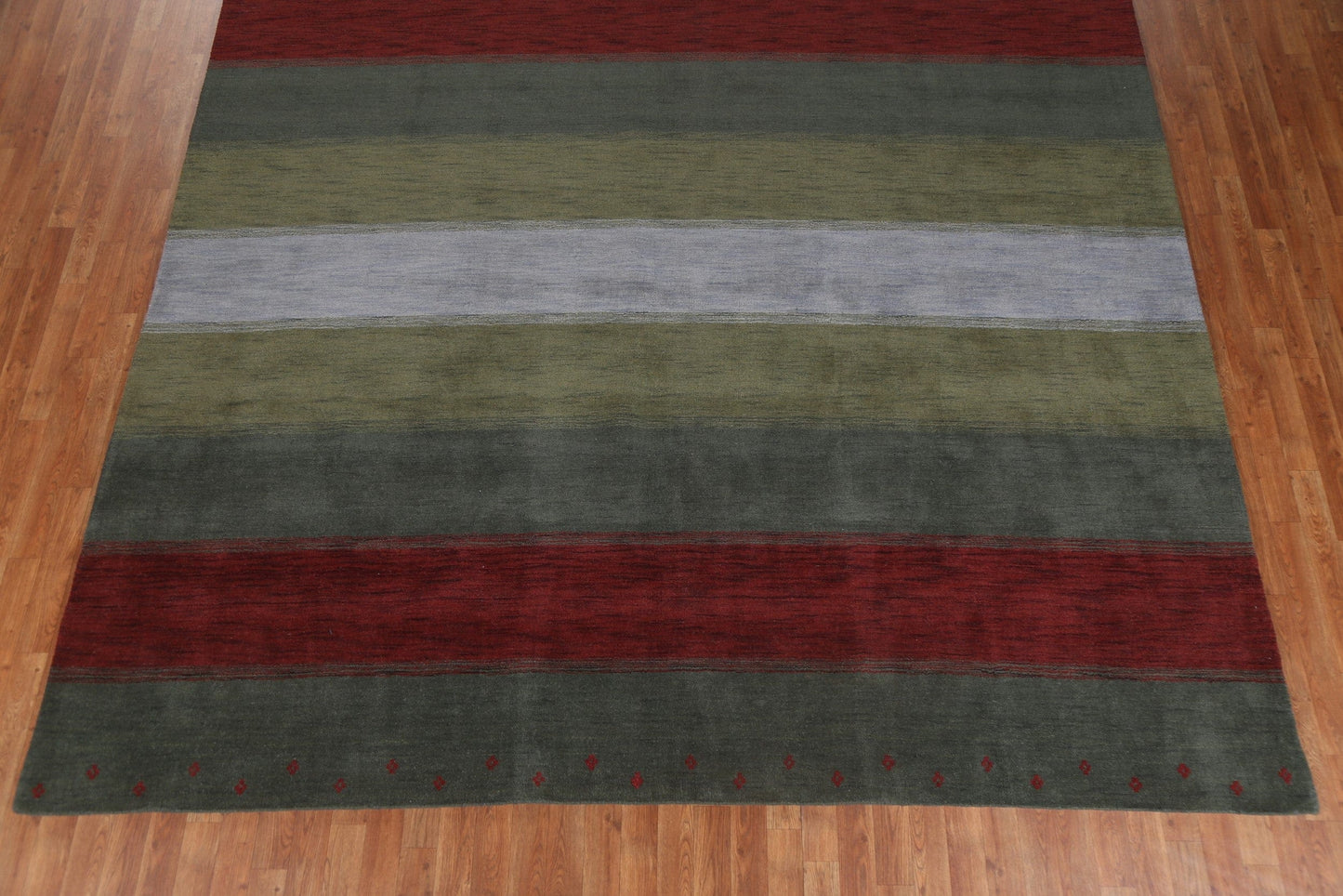 Striped Wool Gabbeh Oriental Square Rug 10x10