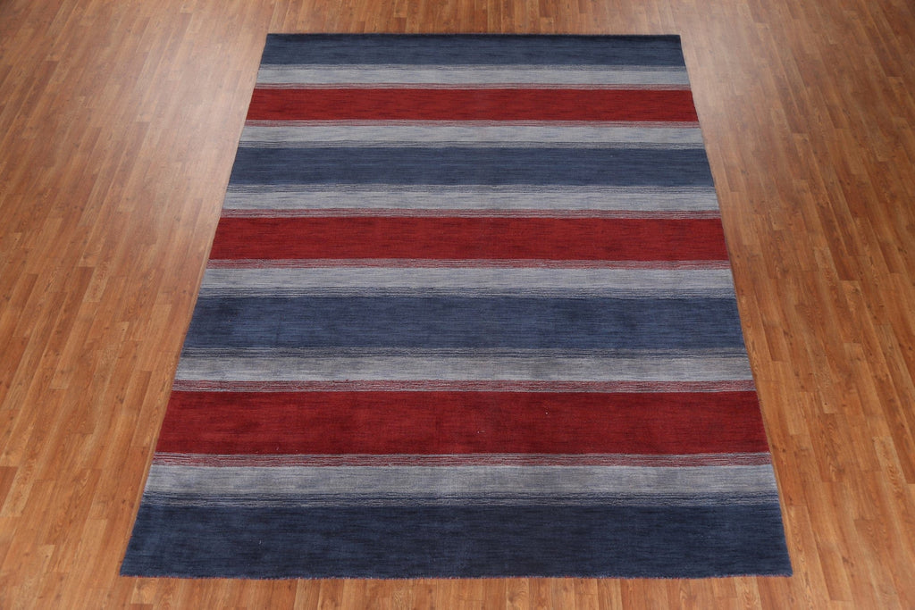 Striped Wool Gabbeh Oriental Area Rug 8x10