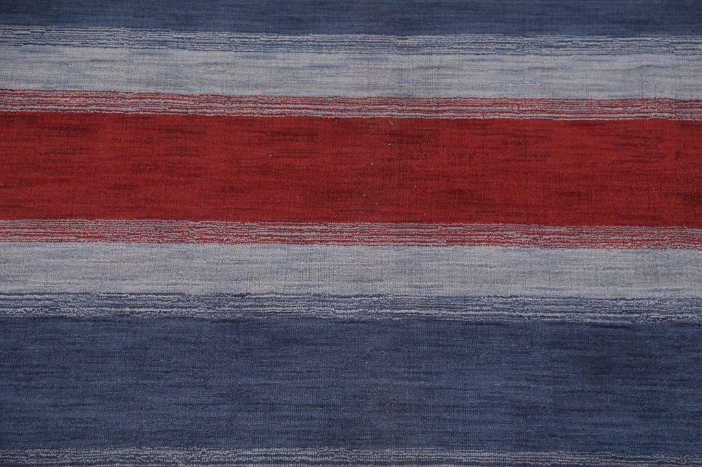 Striped Wool Gabbeh Oriental Area Rug 8x10