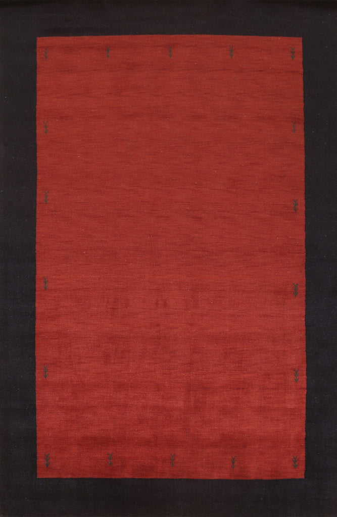 Hand-Knotted Wool Gabbeh Oriental Area Rug 8x12