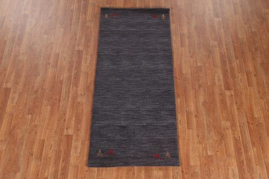 Hand-Knotted Gabbeh Oriental Wool Rug 3x6