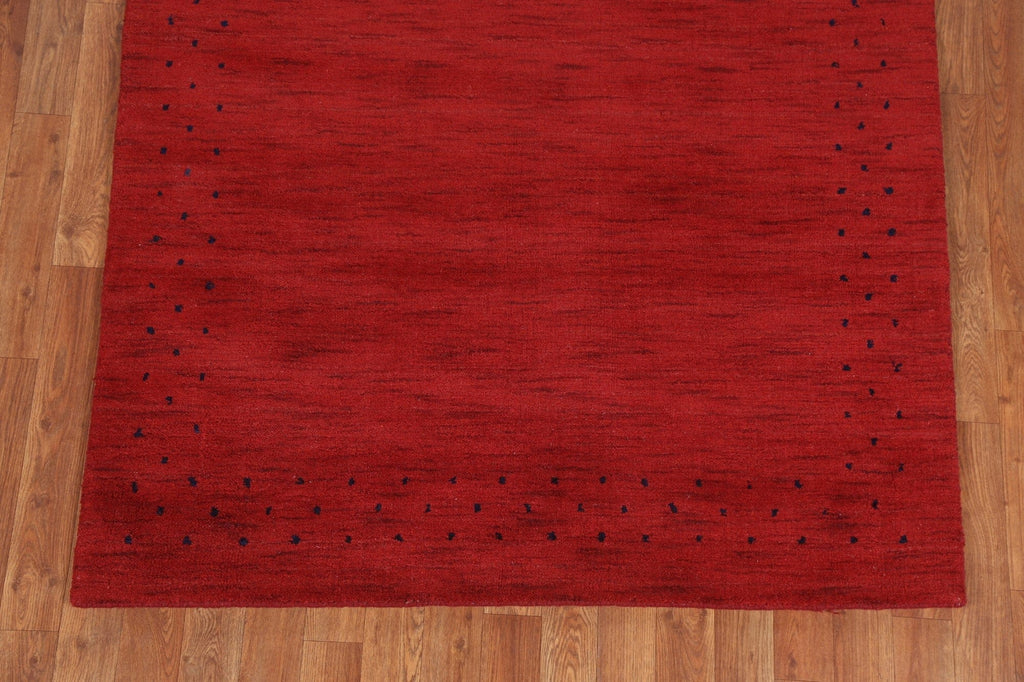 Red Wool Gabbeh Oriental Area Rug 4x6