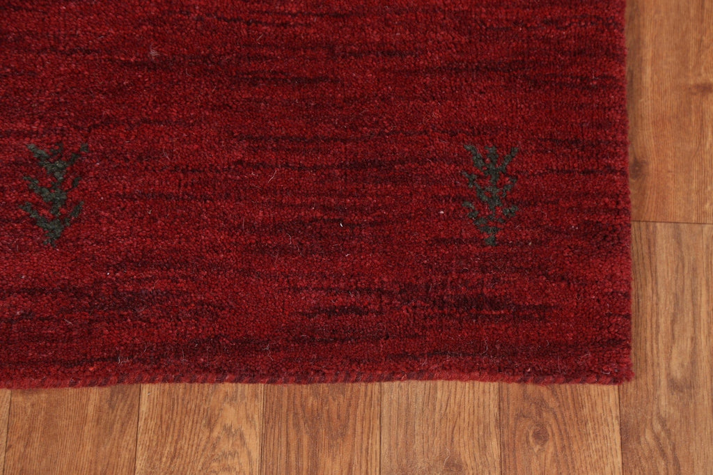 Red Wool Gabbeh Oriental Runner Rug 3x10