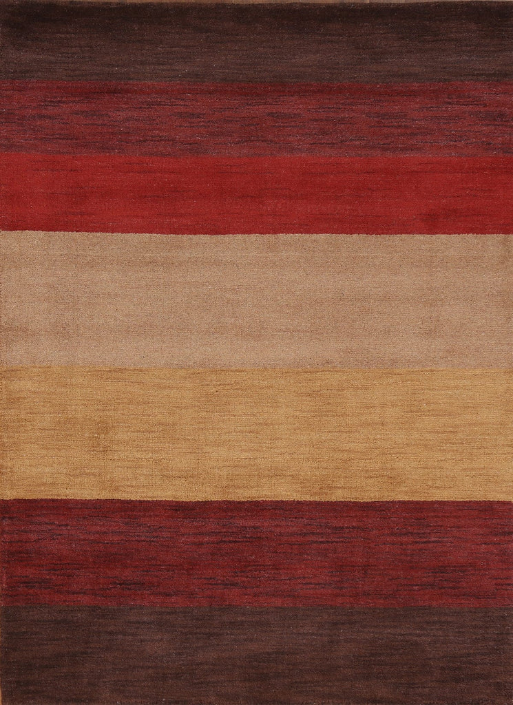 Striped Modern Gabbeh Oriental Area Rug 4x6