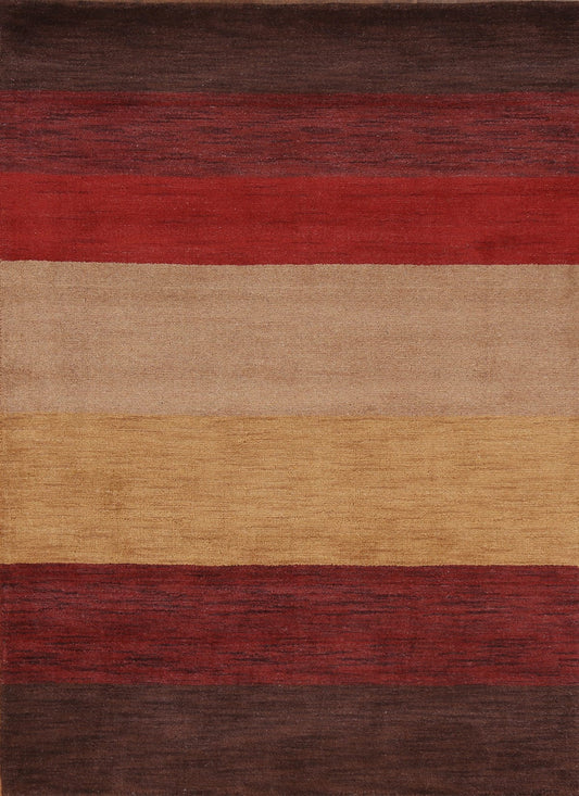 Striped Modern Gabbeh Oriental Area Rug 4x6