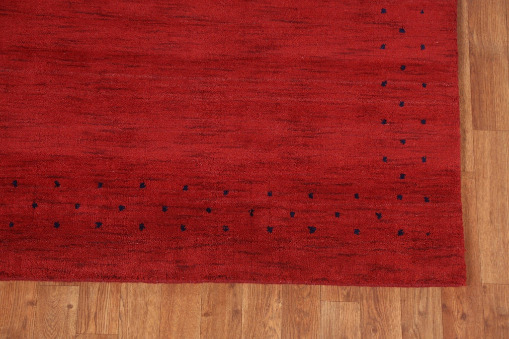 Red Wool Gabbeh Oriental Area Rug 4x6