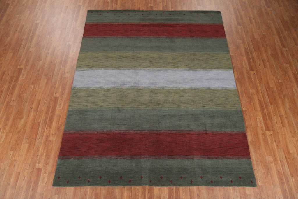 Striped Wool Gabbeh Oriental Area Rug 8x10