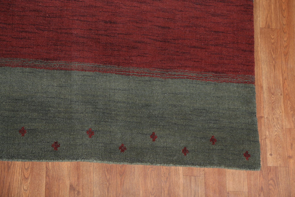 Striped Wool Gabbeh Oriental Area Rug 8x10