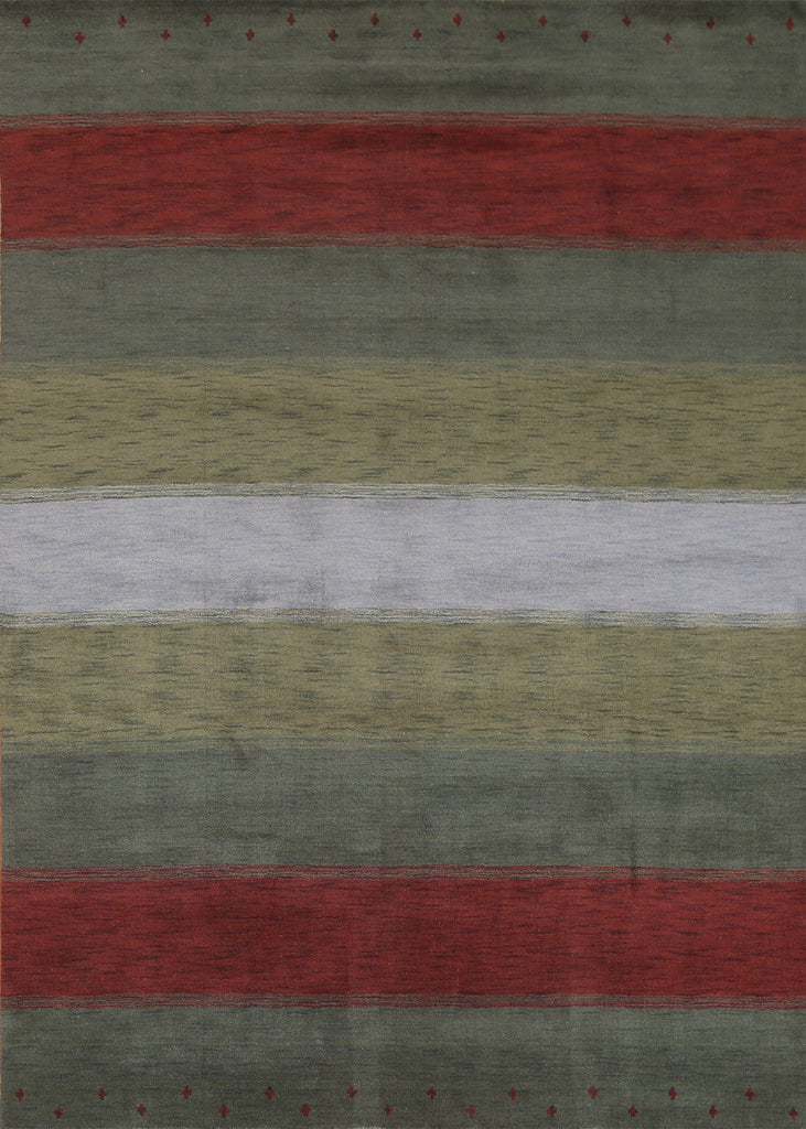 Striped Wool Gabbeh Oriental Area Rug 8x10