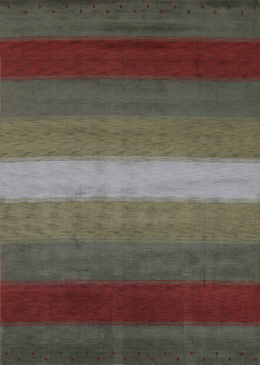 Striped Wool Gabbeh Oriental Area Rug 8x10