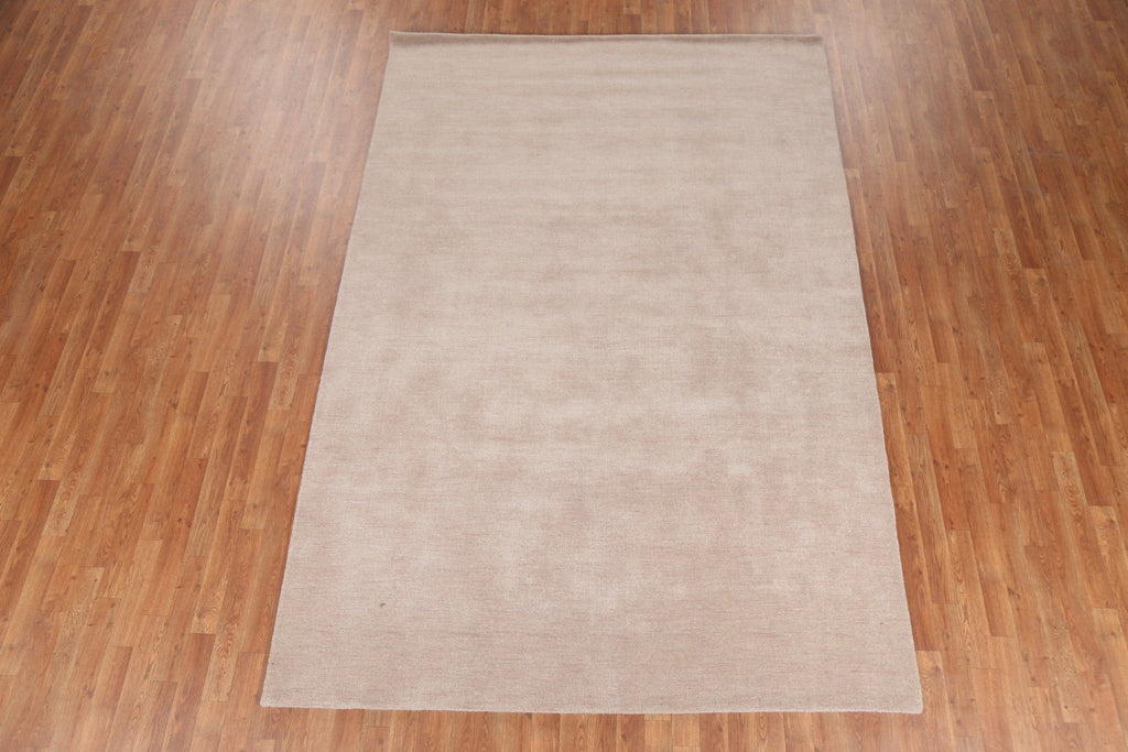 Solid Wool Gabbeh Oriental Area Rug 7x10