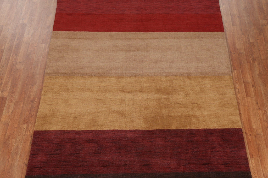 Modern Striped Gabbeh Oriental Area Rug 7x10