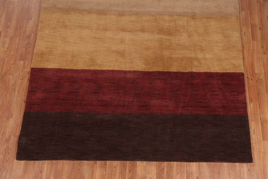 Modern Striped Gabbeh Oriental Area Rug 7x10