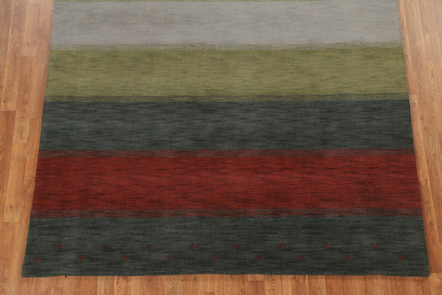 Green Striped Gabbeh Oriental Area Rug 7x10