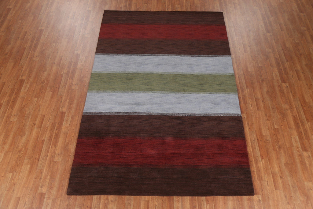 Striped Gabbeh Oriental Area Rug 6x10