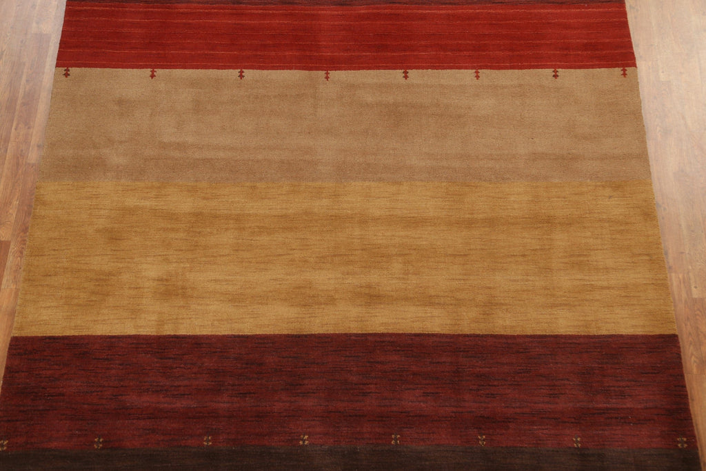 Striped Wool Gabbeh Oriental Area Rug 8x10