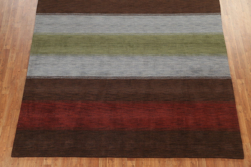 Striped Wool Gabbeh Oriental Area Rug 8x10