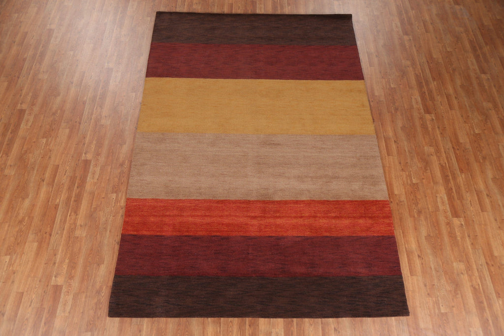 Modern Wool Gabbeh Oriental Area Rug 7x10