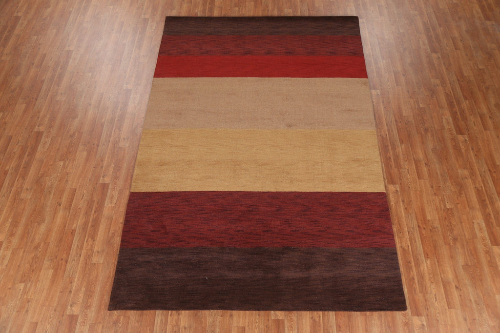 Modern Wool Gabbeh Oriental Area Rug 7x10