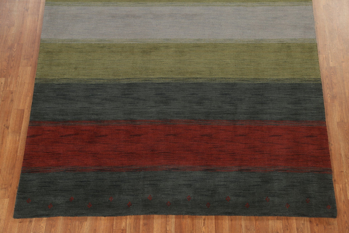 Green Striped Gabbeh Oriental Area Rug 7x10