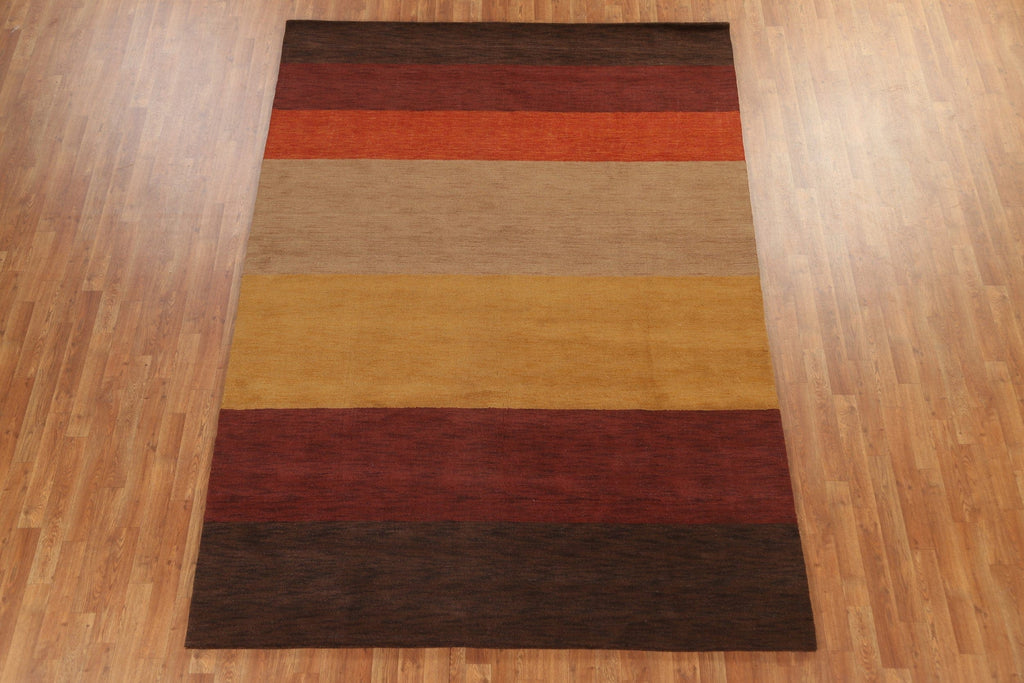 Modern Wool Gabbeh Oriental Area Rug 7x10