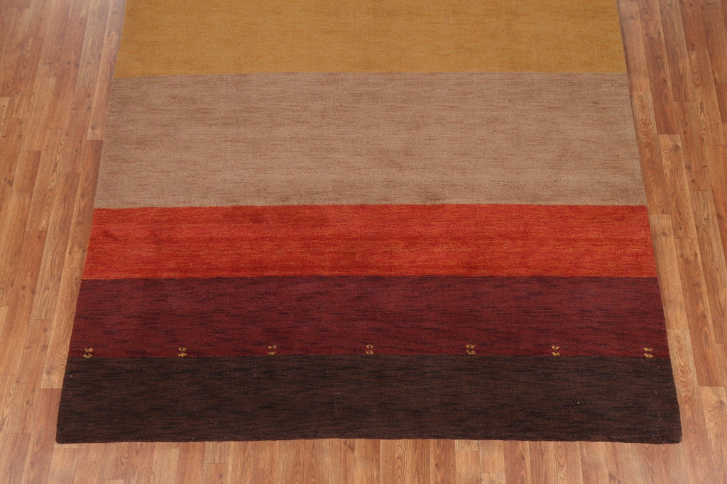 Striped Wool Gabbeh Oriental Area Rug 7x10