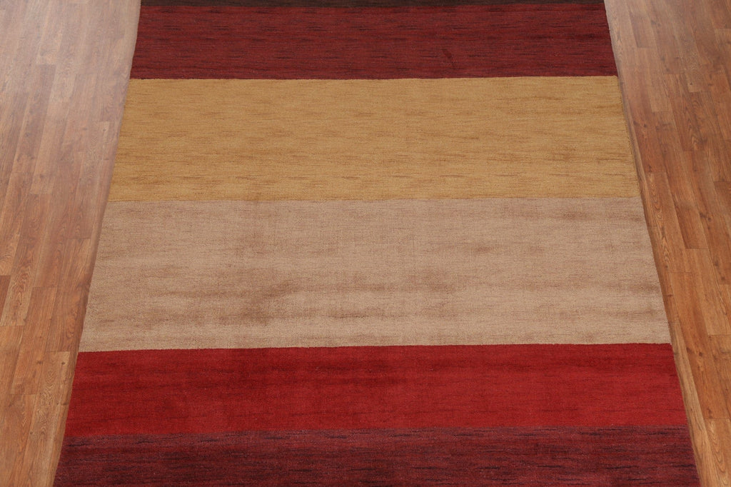 Modern Striped Gabbeh Oriental Area Rug 7x10