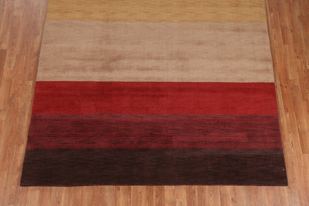 Modern Striped Gabbeh Oriental Area Rug 7x10