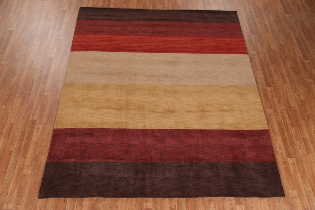 Striped Wool Gabbeh Oriental Area Rug 8x10