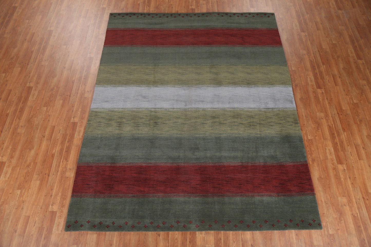 Striped Wool Gabbeh Oriental Area Rug 8x10