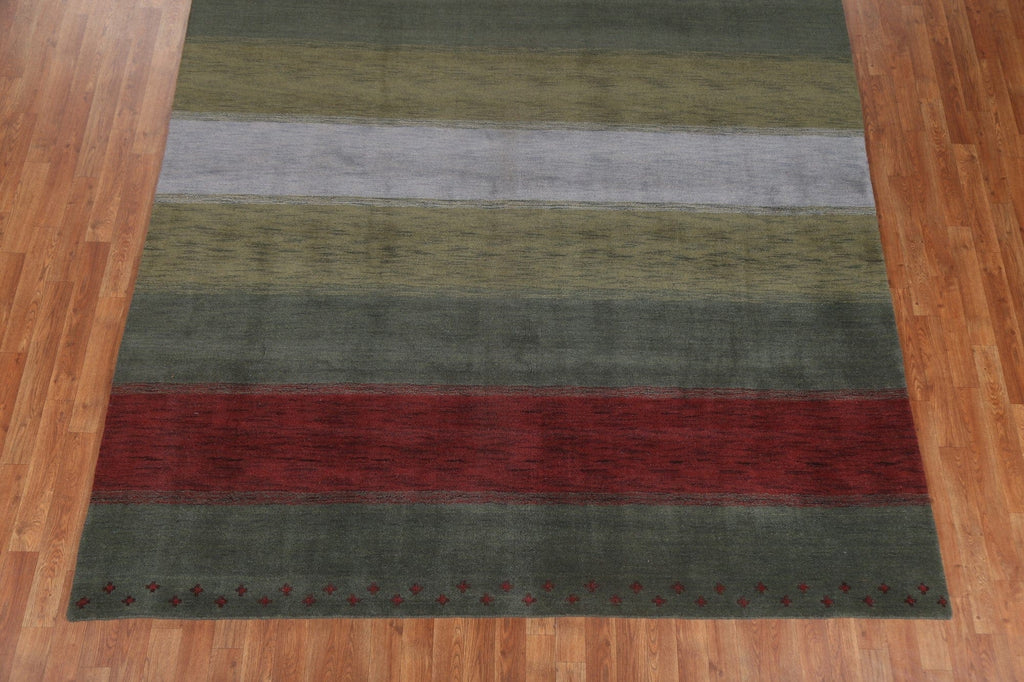 Striped Wool Gabbeh Oriental Area Rug 8x10