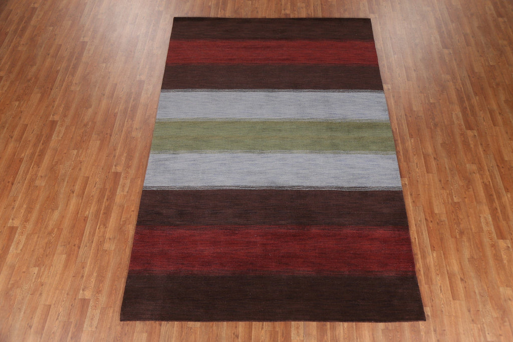 Contemporary Wool Gabbeh Oriental Area Rug 7x10