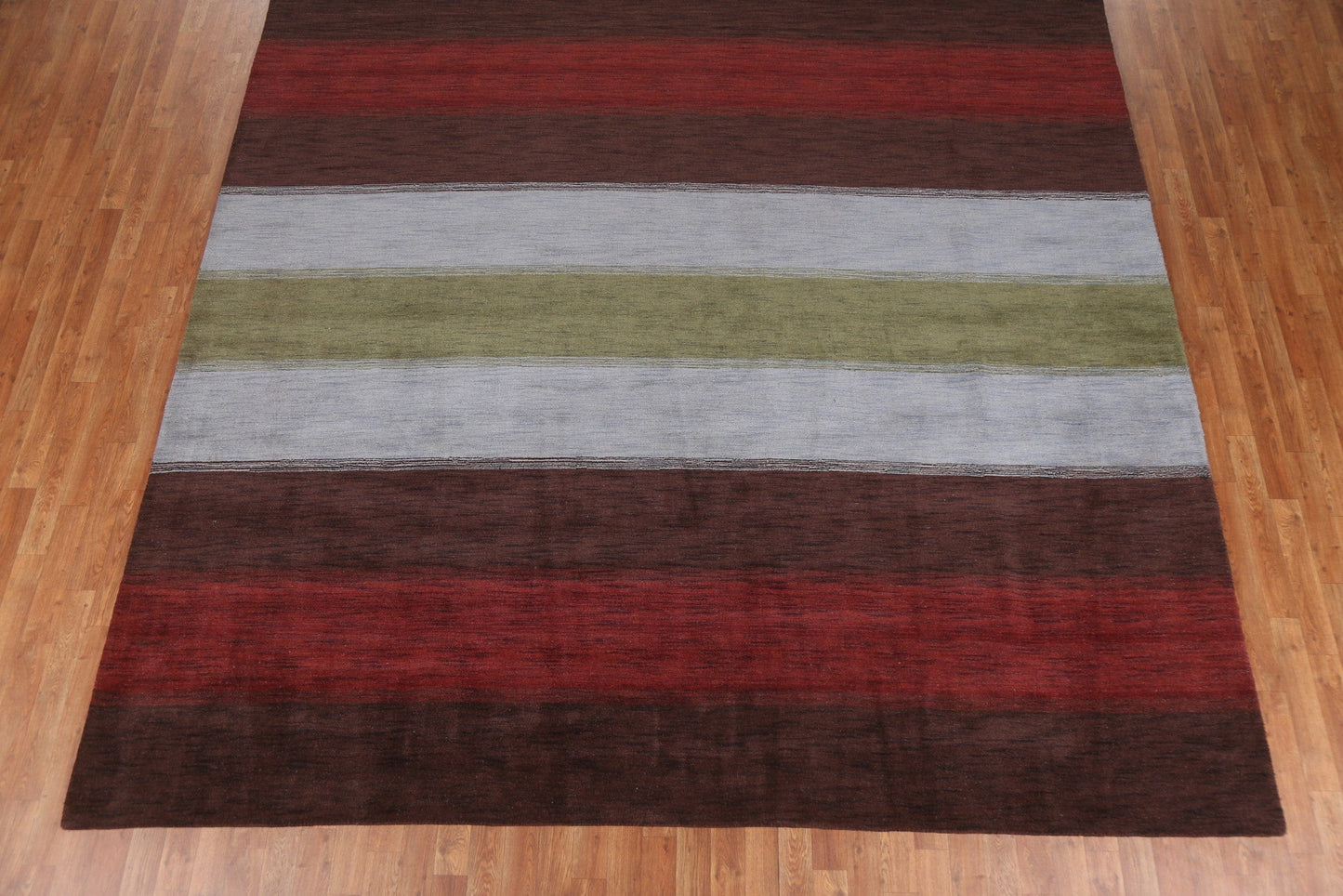 Striped Wool Gabbeh Oriental Square Rug 10x10