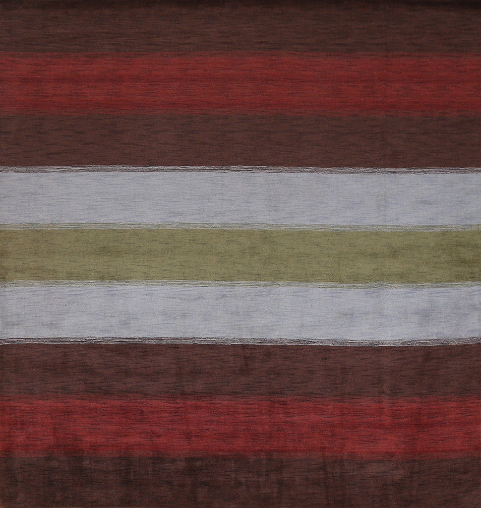 Striped Wool Gabbeh Oriental Square Rug 10x10