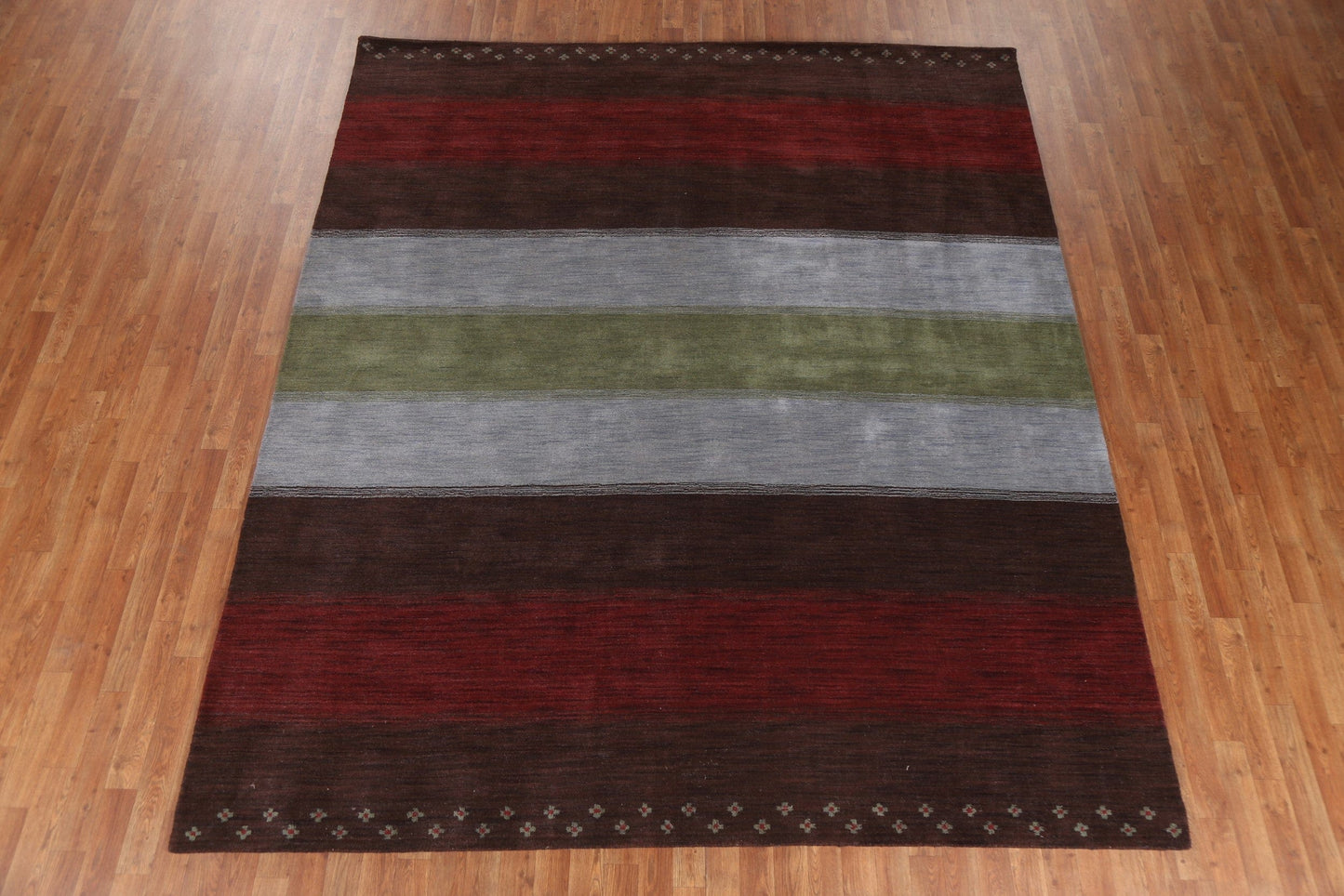 Striped Wool Gabbeh Oriental Area Rug 8x10